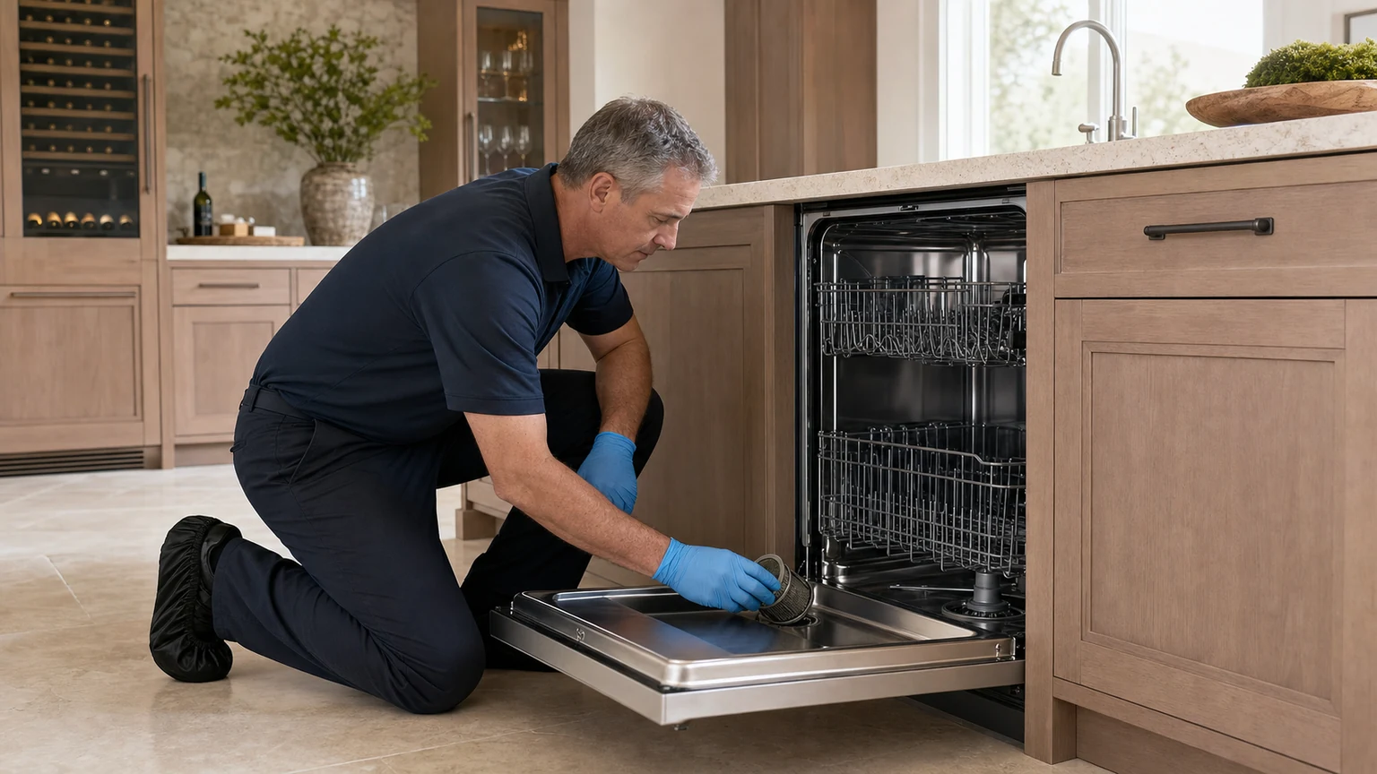 Panel-ready dishwasher diagnostic visit in Chateau Elan